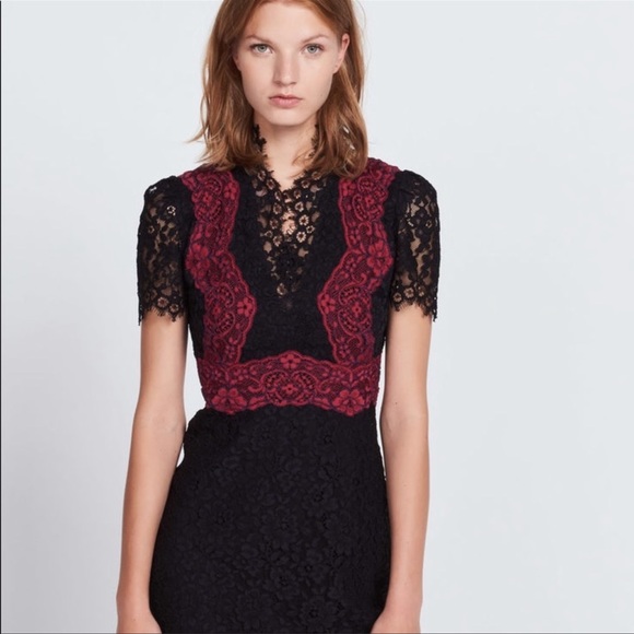 Floral Lace Vneck Dress 